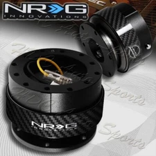 NRG Black/Carbon Ring GEN 2.0 Race 6-Hole Steering Wheel Quick Release Adapter