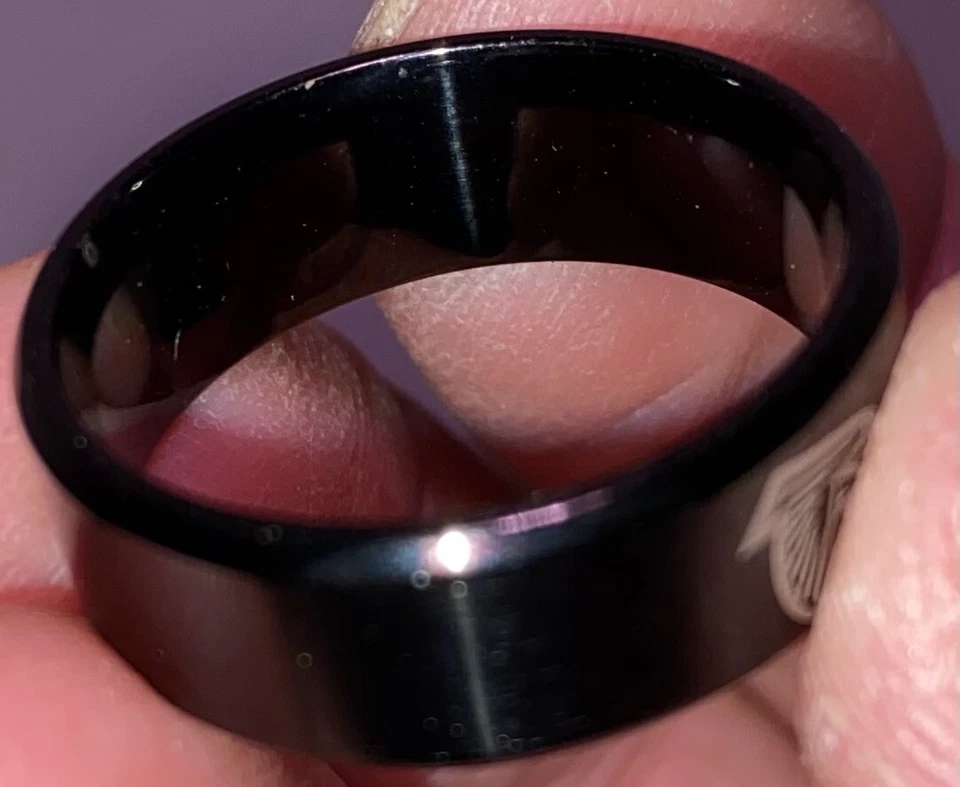 Alianza/anillo de boda para hombre Atlanta Falcons NFL carburo de tungsteno negro con logotipo talla 9-11 Foto 3 de 4