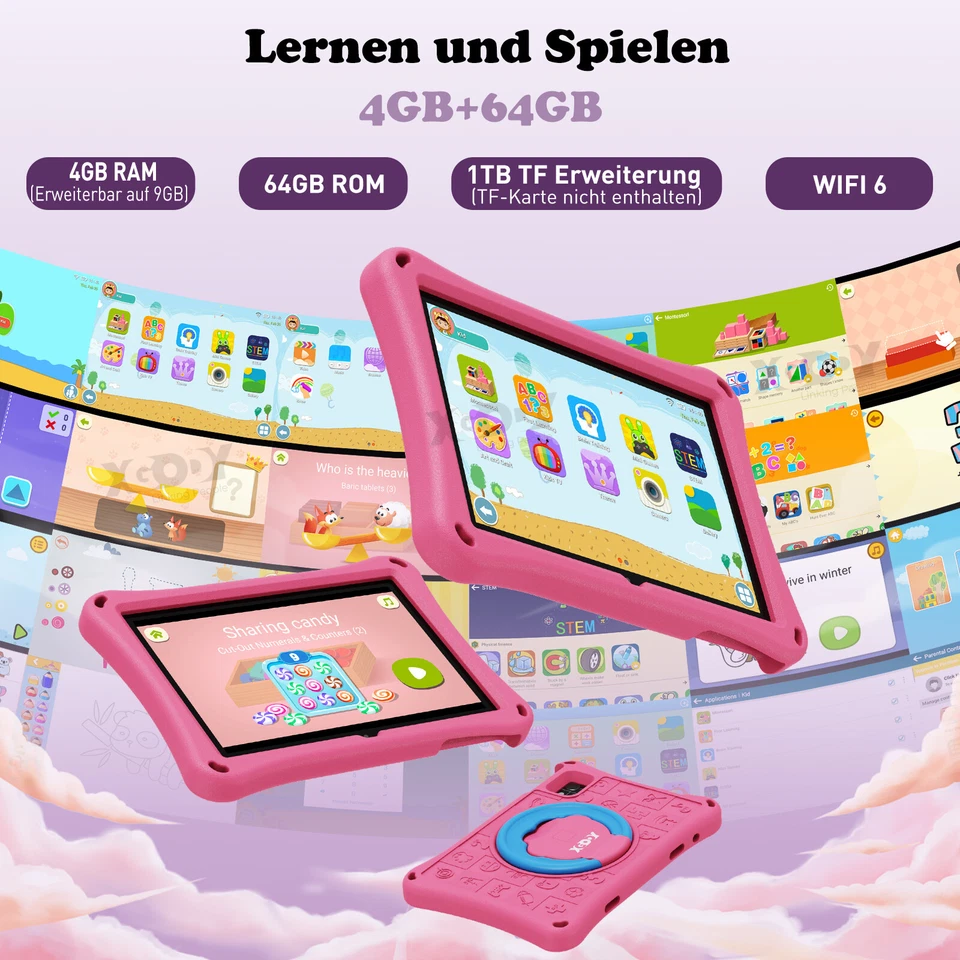 Kids N02 Kinder Tablet, Android-Tablet 10 Zoll 12GB+128GB 7000mAh Bluetooth WiFi - Bild 4 von 4