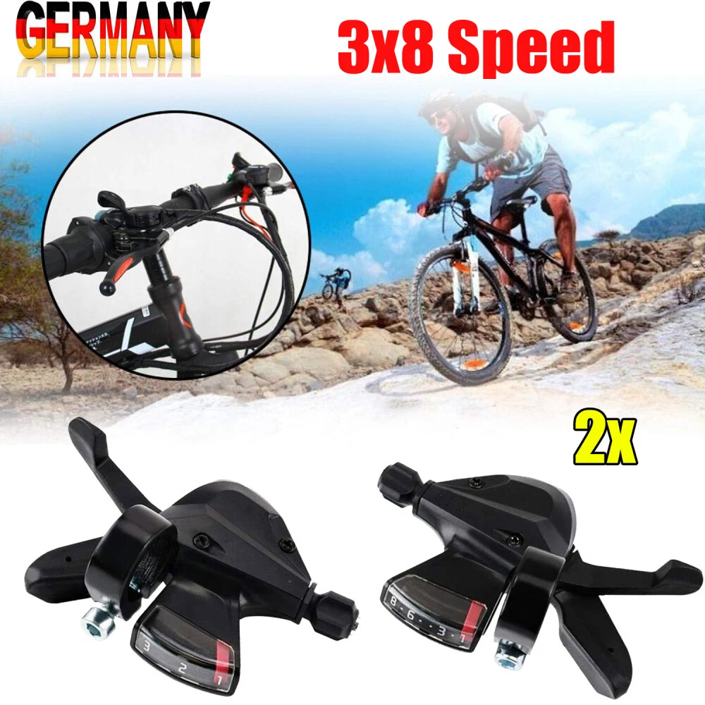 Shimano Leviers De Vitesse Et Frein Tourney TX 3x8 - Noir - Paire Avec Câbles Inclus - Compatible Vélos