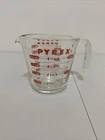 Vintage Pyrex Sz. 2 Cup Glass Measuring Cup Red Lettering Made in USA