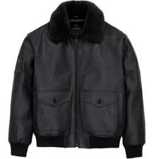 Men's Avirex Style Real Leather Bomber Jacket American Flight Leather Jacket