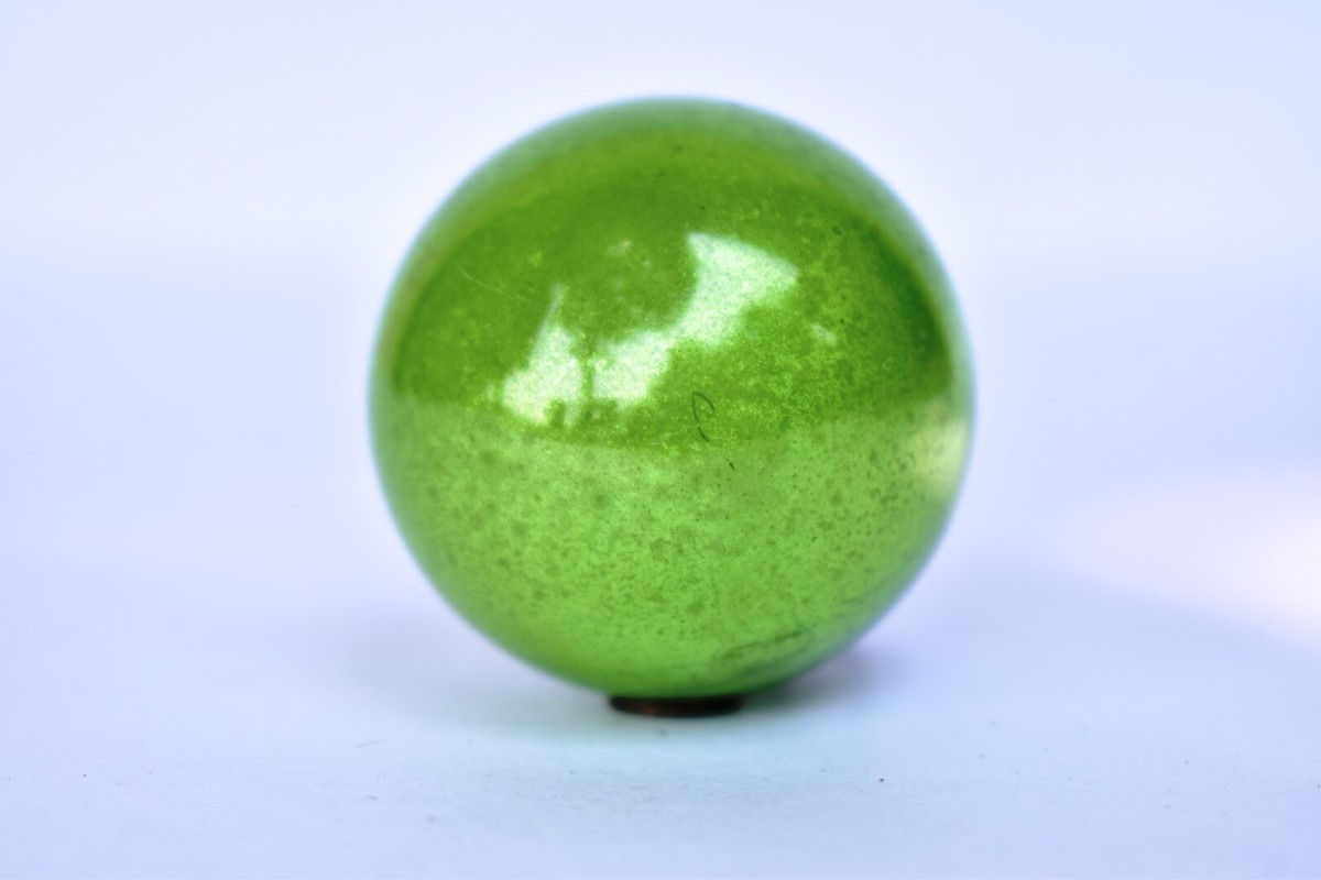 Antique Allemand Kugel Décorations Vert Boule En Verre Mercure Laiton Culot Noël | eBay
