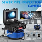 Pipe Inspection Camera 512 hz Sewer Camera Self Leveling w/ Meter Counter 9" 50M