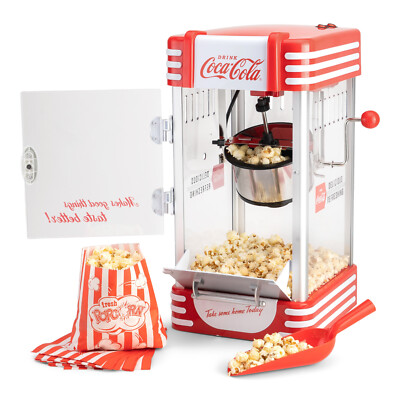 Salco Coca-Cola Popcornmaschine, Popcorn Maker SNP-27CC, Rot, Retro, Kino B-Ware