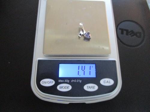 ESTATE PLATINUM & SOLITAIRE TANZINITE SLIDER PENDANT-TRIANGLE SHAPE .35ct- 1.41g - Picture 12 of 12