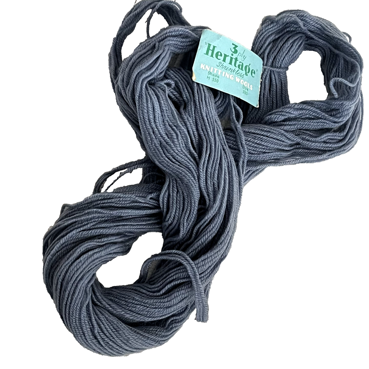 Vintage Marriner Fingering Wool Blue Skein Heritage Shade H 550