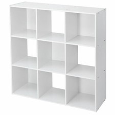 9-Cube Closet Organizer Storage Organizer Bookcase Shelving Room Office White