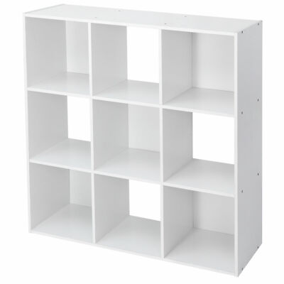 9-Cube Closet Organizer Storage Organizer Bookcase Shelving Room Office White 
