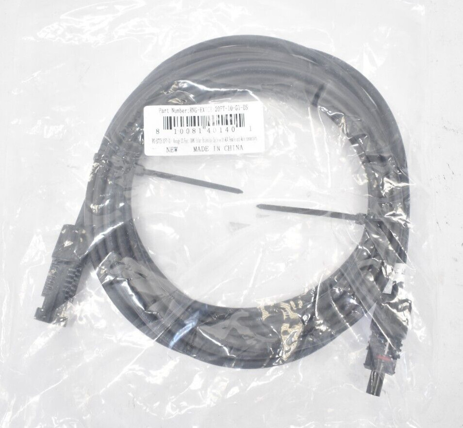 Renogy 20' 10 AWG Male Female Connectors Solar Extension Cab