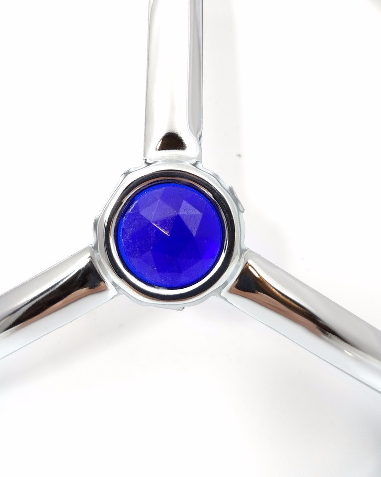 Lucas Style 7 Inch Tri-Bar Headlight Cover - Chrome With Blue Dot (Vintage Part)