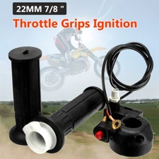 Motorcycle 7/8" Handlebar Hand Grips Twist Brake Line Assembly For Dirt
