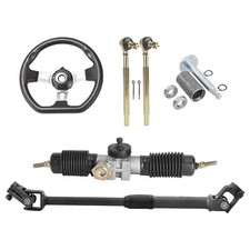 420mm Steering Rack Pinion Shaft Tie Rod Ends For Go Kart Cart Buggy Atv Quad