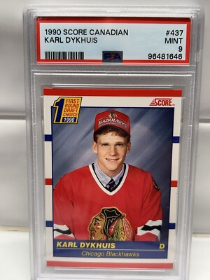 1990-91 Score Canadian Karl Dykhuis #437 Chicago Blackhawks NHL