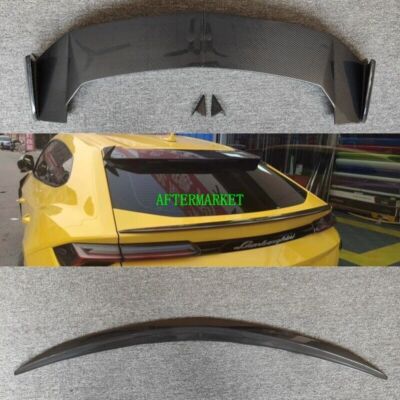 FITS FOR LAMBORGHINI URUS 2PCS CARBON FIBER REAR TRUNK SPOILER WING TC STYLE