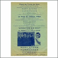Rory Storm & The Hurricanes 1964 Ibiza Bull Ring Handbill (Spain)