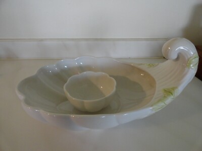 Rare LENOX Butler's Pantry HARVEST Horn of Plenty CORNUCOPIA Chip N Dip Set