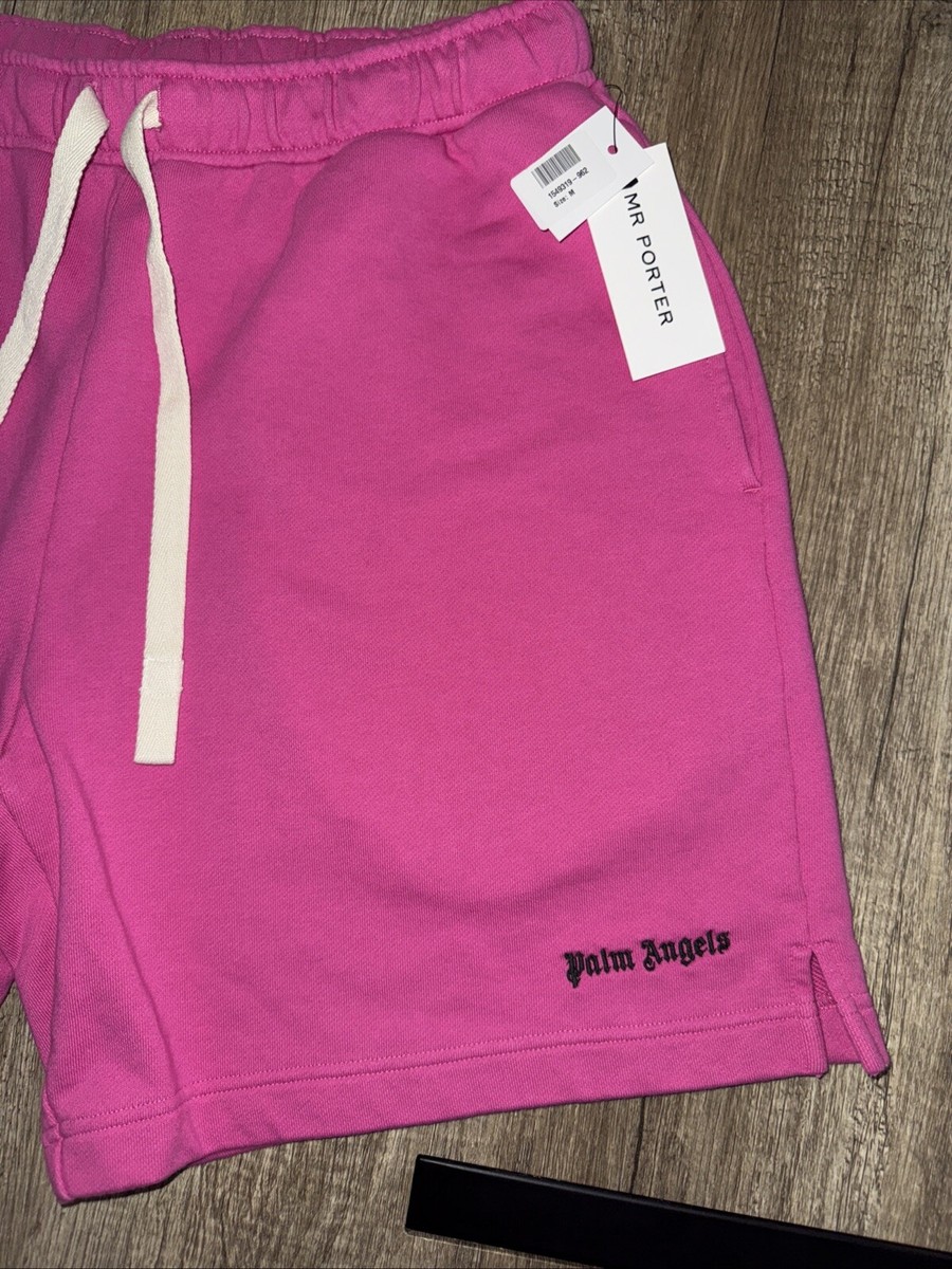 Palm Angels Men embroidered-logo track shorts Pink Size