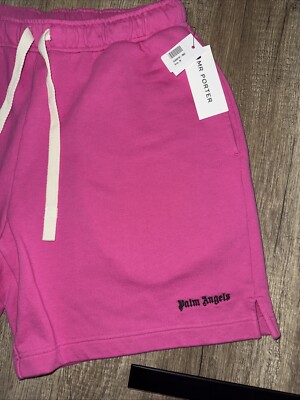 Palm Angels Men embroidered-logo track shorts Pink Size