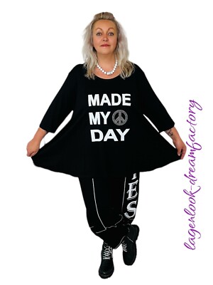 Felicia Glockenshirt Gestreift Schwarz Weiß 44-58