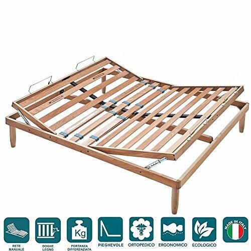OFFERTA! Rete Matrimoniale 140x190 a Doghe in Legno Faggio Alzata Manuale Unica