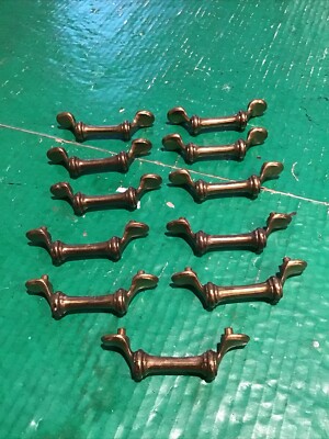 Lot of 11 Vintage KBC Brass Cabinet Drawer Pulls N19423 Keeler Brass Pull 3'' COC