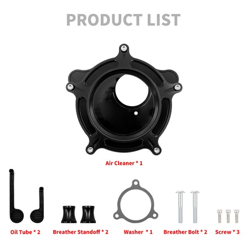 Clear Matte Black Air Filter Cleaner For Harley Touring Road Electra Glide 17-25 - Picture 2 of 17