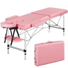 Aluminum Massage Bed Facial Salon Spa Bed 2 Fold Portable Eyelash Extension Bed