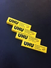 4 UHU Glue 20ml. All Purpose Adhesive Tube Crystal Clear All Materials Repair