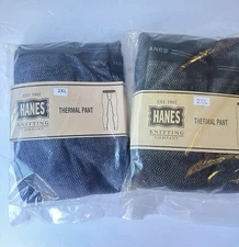 2 Packs Hanes  Men's  Waffle Knit Thermal Pants Style New Size 2XL