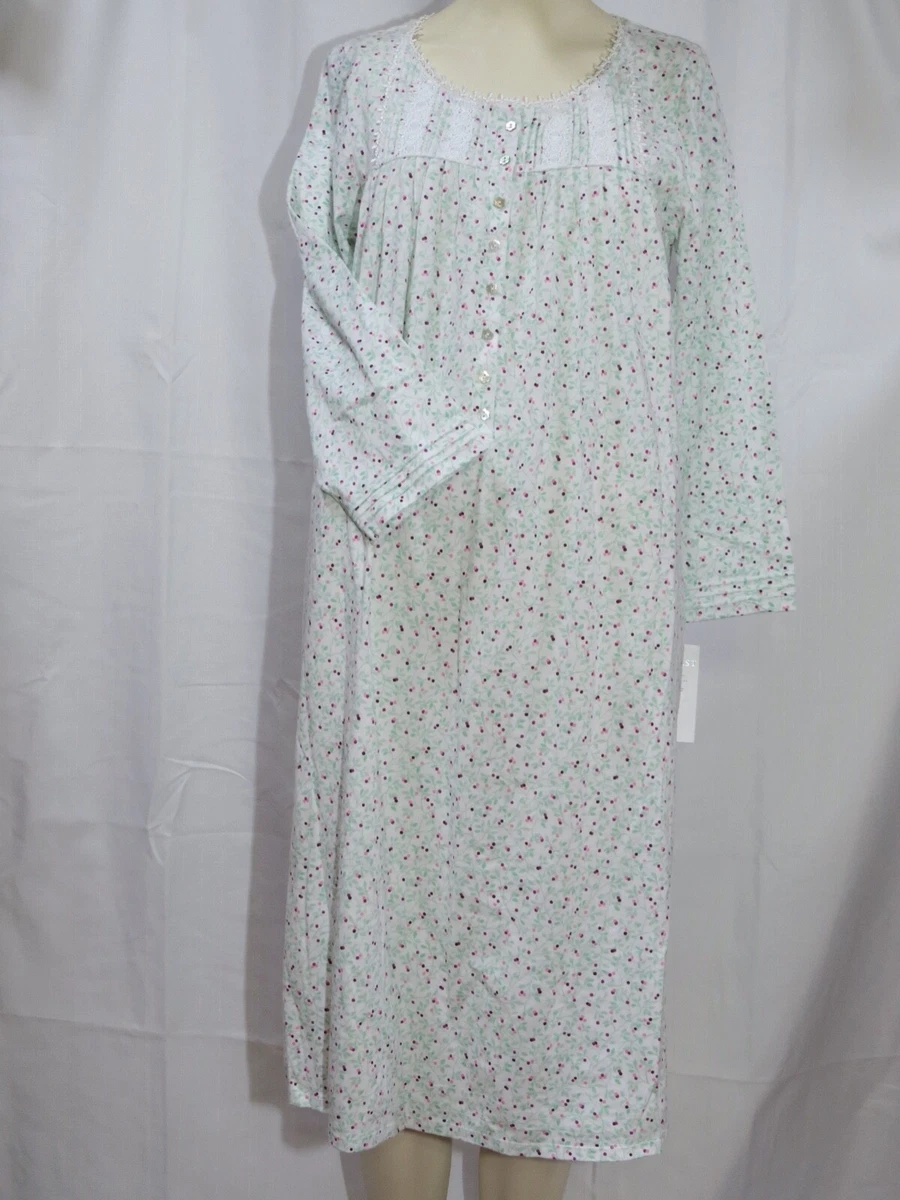 SALE NWT EILEEN WEST Cotton Dreamtime Jersey Nightgown Gown Long Sleeves Sz  S