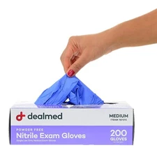 Dealmed Medical Exam Gloves – 200 Count Medium Nitrile Gloves- Purple, Medium