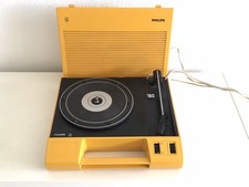Ancien tourne disque PHILIPS 180 jaune déco vintage