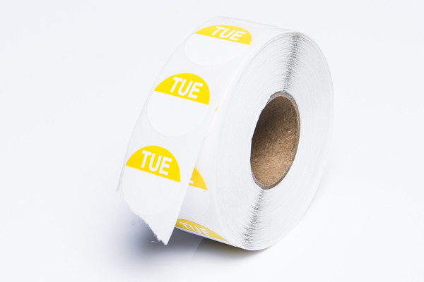 Tuesday Food Labels - Hygiene Catering Day Dot Stickers - Pack of 1000 Labels