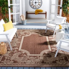 Tapis d'extérieur SAFAVIEH CY3305-3409 pour cour chocolat / naturel
