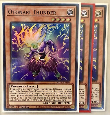 Yugioh! 3x Otonari Thunder SUDA-EN098 Super Rare 1st Ed NM