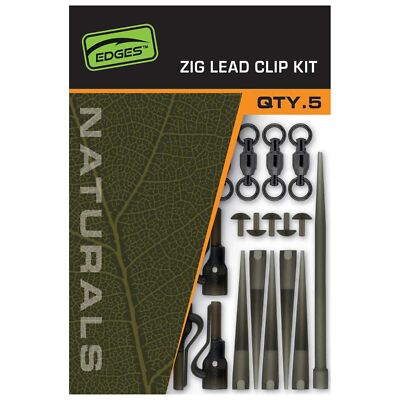Fox Naturals Zig Lead Clip Kit - Rigkomponenten zum Karpfenangeln, Angelzubehör
