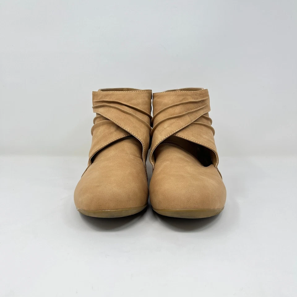 Beacon Casual Brown Leather Ankle Snap Side Zip Bootie Women's Size US 9 — 第 3/4 张图片