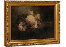 Vintage Gold Framed Flower Wall Art for Living Room Moody Peony Wall Decor Pe...