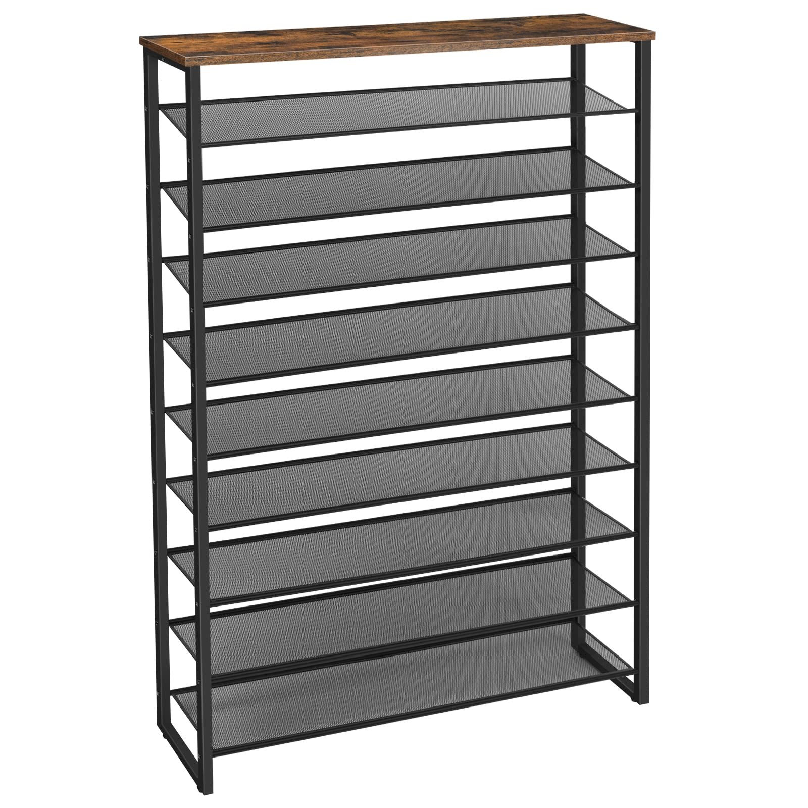 10-Tier Shoe Rack Organizer with Large 39.4-Inch Storage Shelf
