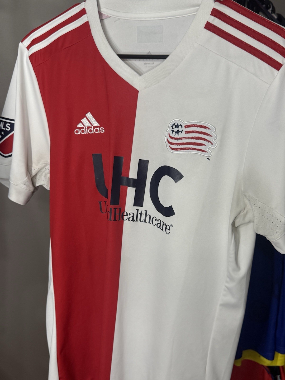 adidas New England Revolution Red White MLS Soccer Jersey Size M