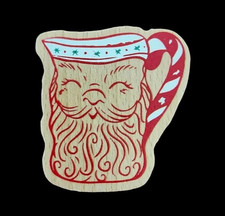 New   HTF   Louise Pretzel   Santa Face Hot Cocoa Mug Rubber Stamp