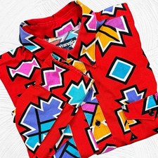 Vintage Wrangler Cowboy Cut Shirt 175 x 36 X-Long Tails Aztec Southwest USA Made