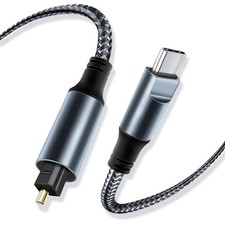 Kumiho Braided USB C to Optical Audio Cable 10Ft Unidirectional USB C to Tosl...