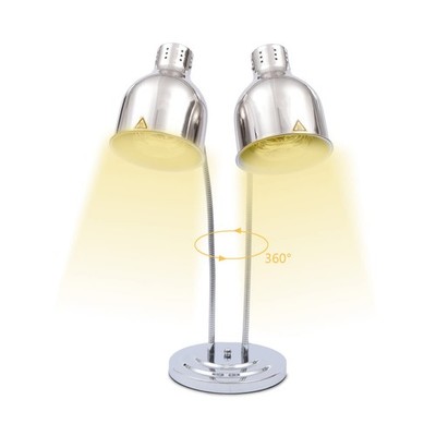 2-head Food Warmer Light Commerical Buffet Tabletop Food Heating Lamp w/2 Bulbs