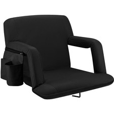 Alpcour Folding Stadium Seat   Deluxe 21" Wide Reclining Bleacher Chair Black