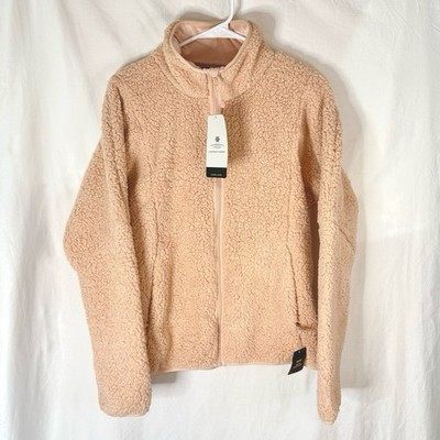 NWT Champion Peach Colored Cozy Soft Sherpa Zip-Front Jacket   Size Medium