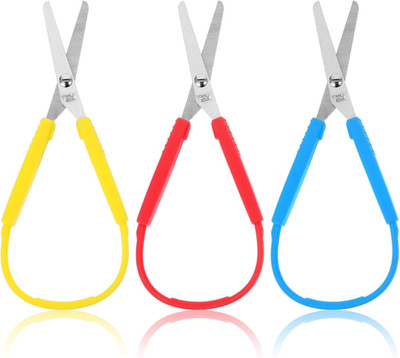 Mini Loop Scissors - Adaptive, Colorful Grip, Self-Opening, Right & Lefty Suppor