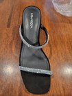 Lisa Vicky Black Rhinestone Hotfix Strappy Square Toe Slip-On Faux Leather 7 — photo 6