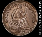 1857 Seated Liberty Half Dime - Extra Fine+ / Almost Uncirculated  #L3694